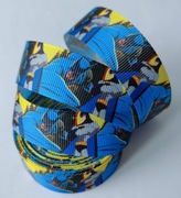 Taśma rypsowa lamówka wstążka tasiemka 22 mm batman drukowana