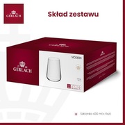 Gerlac Szklanki Modern 6szt do Wody Napojów Deserów Przezroczyste 430 ml
