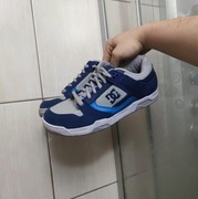 buty sportowe męskie sneakersy DC Shoes granatowe niebieskie szare zamszowe