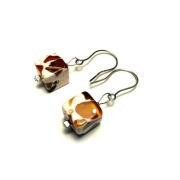 Fiolekart - Kolczyki, biżuteria artystyczna  - bursztyn w żywicy