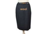 Czarna spódnica Jaeger 42 XL midi 100% wełna elegancka do biura