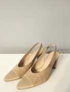 Mango Czółenka 37 beżowe bez pięty słupek jak nowe