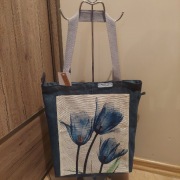 UPCYKLING - WIOSENNE KWIATY-nowa torba na zamek hand made rękodzieło PRAWA