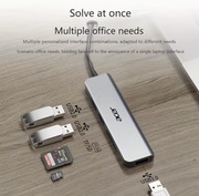 Acer adapter rozdzielacz hub USB 2.0 3.0 czytnik kart TF SD 5 in 1