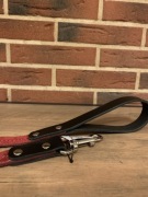 Smycz skórzana, zamsz czerwony 2,5x118