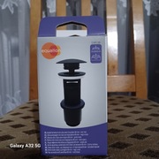 Korek klik-klak do umywalek z przelewem okrągły czarny Korek klik-klak