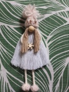 Świąteczny skrzat, makramowy, 8x 20 cm