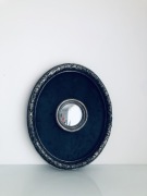 ELEGANCKIE WYPUKŁE LUSTRO – SREBRNA OPRAWA Z AKSAMITEM!