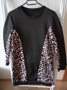 Tunika ocieplana czarna z panterką 