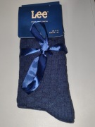 Skarpetki Lee Niebieskie w Kratkę 2 Pak Gift Rider Odion Rozmiar 40-45 Nowe