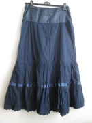 STRADIVARIUS spódnica granatowa maxi falbany r. 38