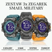 ZESTAW ZEGARKÓW SMAEL MILITARNY WOJSKOWY SPORT LED DATA ALARM STOPER 5BAR