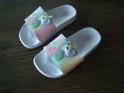 Klapki dziecięce z jednorożcem dla dziewczynki, nr 28 , nowe