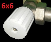 Pokrętło do grzejnika kaloryfera białe 6x6 +śrubka