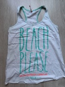 Chillin - Biały tank top „Beach Please” rozmiar M