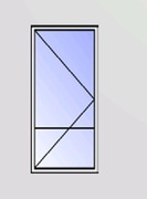 Okno balkonowe pcv 865x2295