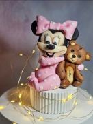 Myszka Minie z misiem roczek , tort , urodziny,  