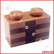 LEGO Minecraft 3004pb123 KLOCEK 1x2 krata średni nugatowy