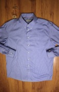 Koszula Eton r. 46 męska nieb w kratkę elegancka dł rękaw kratka