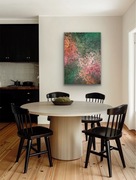 Garden Study 70x100cm abstrakcja zielona pion róż obraz