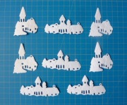 SCRAPKI KRAKÓW Boże Narodzenie zimowy śnieżny pejzaż kościół wioska