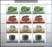 Ark. 3x (4342 - 4345) Minerały Polski (nieskładany arkusz)
