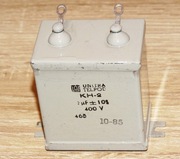 Kondensator papierowy hermetyczny UNITRA TELPOD KH-2, 2 uF 400 V, retro PRL