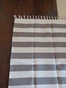 Ręcznie tkany dywan z bawełny 120 x 180 cm dywan w pasy z frędzlami