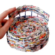 Lozko kanapa dla lalki 1:6 Barbie wiklinowe meble okragle siedzisko