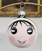 Bombka choinkowa buźka malowana lala 1 szt retro styl prl 