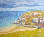 Olej/płótno 60x50.  "Wybrzeże Północnej Szkocji"
