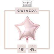 Balon foliowy gwiazda 18 cali 45cm golden rose róż