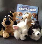 Świat psiaków kolekcja 5x maskotka + magazyny + segregator