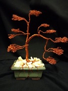 Drzewo drzewko szczęścia życia bonsai z drutu miedzianego