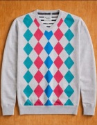 Pepe Jeans sweter w romby XL/L w serek