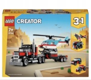 LEGO Creator Ciężarówka z platformą i helikopterem 31146