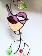 Witrażyk zawieszka rękodzieło prezent hadmade Ptak 