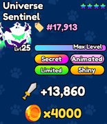 LIMITOWANY Shiny Universe Sentinel | Pet Catchers