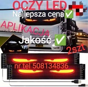 2SZT DUŻE Diabelskie Oczy Led 59x12cm z aplikacją tir bus osobówka traktor 