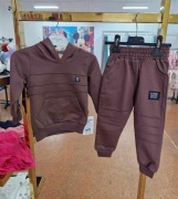 Komplet czekoladowy dres zestaw bluza + spodnie dresowe r. 92