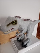 Interaktywny dinozaur T-Rex Dino Unleashed, szary, 27 cm