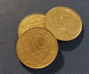 Moneta Francja 10 centymów 1967