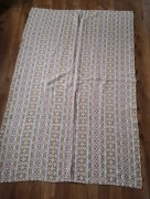 Dwustronna cienka narzuta lub zasłona a la gobelin vintage, retro w kwiaty