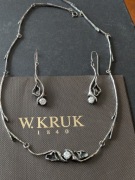 Kruk stara kolekcja komplet naszyjnik i kolczyki rytosztuka 