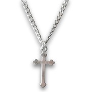 Naszyjnik męski stal szlachetna – pancerka z krzyżykiem 55 cm / 3 mm