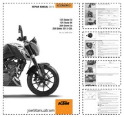 KTM Duke 125 200 Motorcycle Repair Manual Instrukcja serwisowa naprawcza
