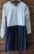 Sukienka biało granatowa 