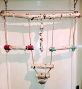 Huśtawka dla papug duża z gryzakiem i drabinka