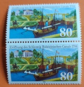 Niemcy DB znaczki 1984 # 1223** Śluza z dworem dwójka pionowa 