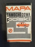 Mapa samochodowa Polski 1968 rok